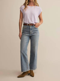 Z Supply Whisper Crewneck Top in lavender ice - women's t-shirt - view 4