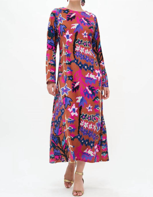 Oliphant - Bukhara Long-sleeve Shift Maxi Dress