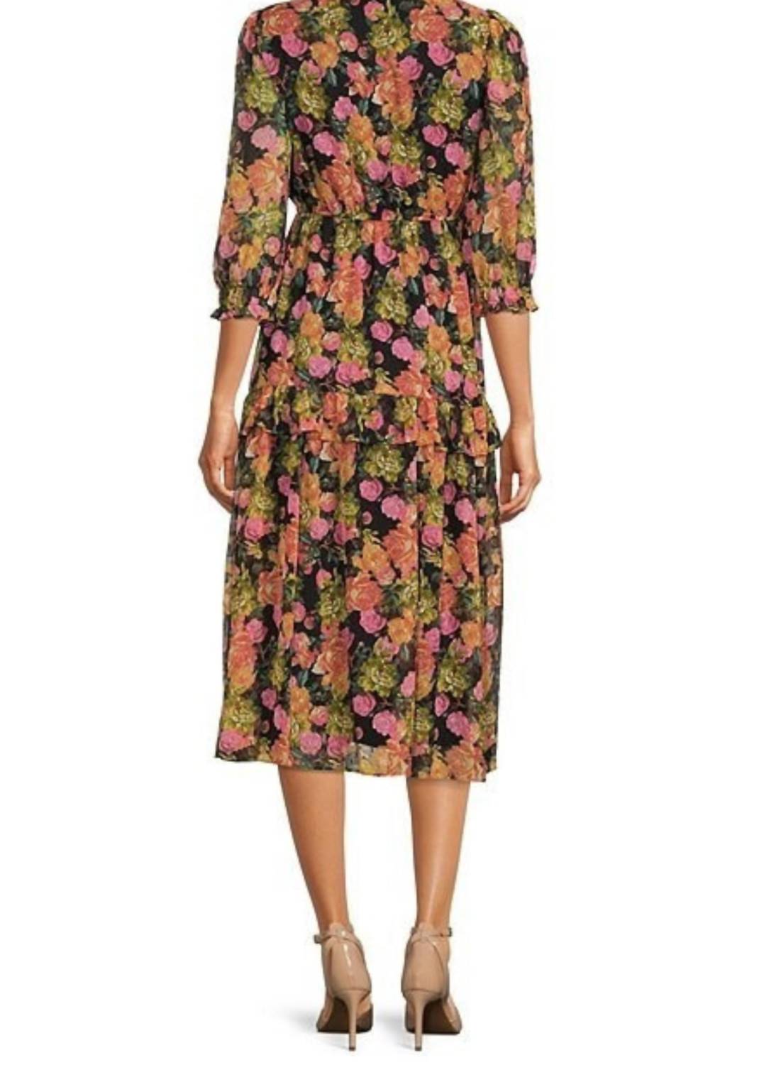 Maison Tara - Ruffle Sleeve A-line Midi Dress