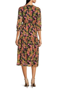 Maison Tara - Ruffle Sleeve A-line Midi Dress