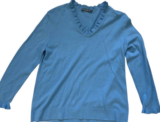 Alashan Cashmere - Women's Long Sleeve Ruffle V Neck Sweater