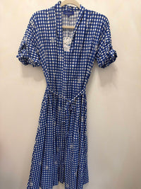 Meet Me In Santorini - Gingham Print Midi Dress