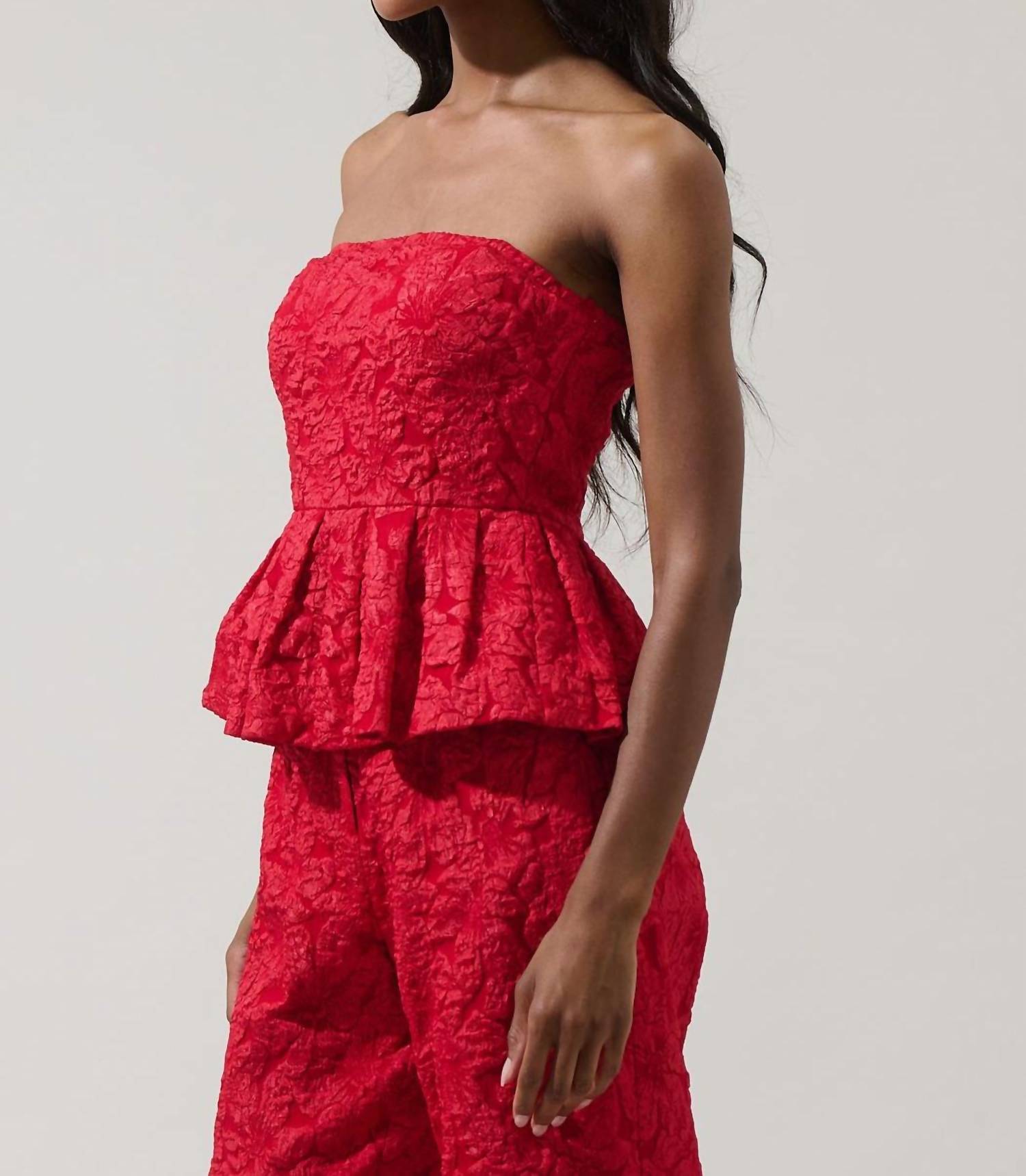Sugarlips - Women's Arielle Jacquard Peplum Top