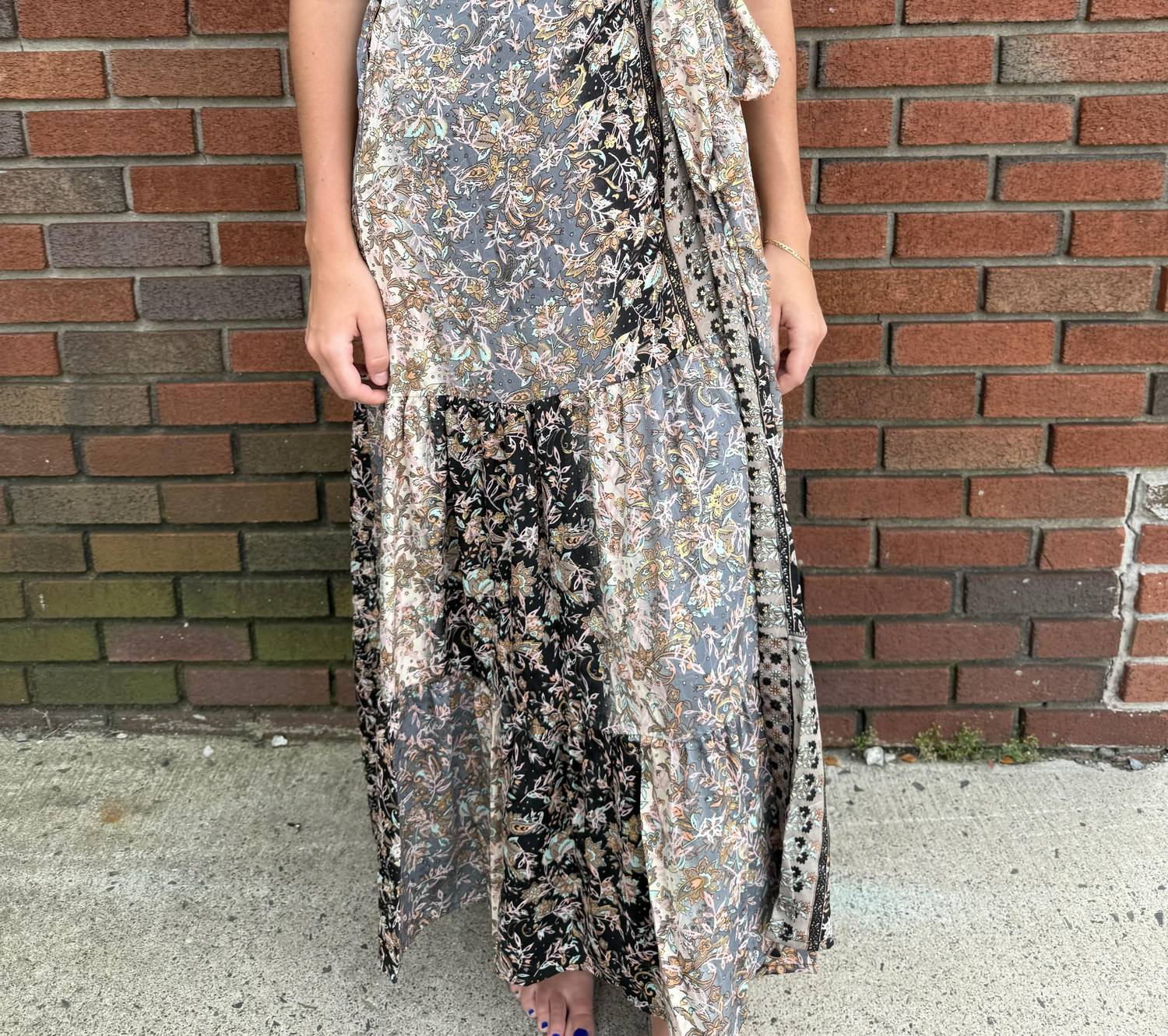 Paani - Ruffle Sleeve Wrap Maxi Dress