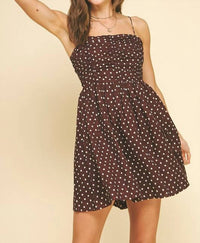 PINCH Polka Dot Mini Dress in brown 1 - women's dress - alternate view