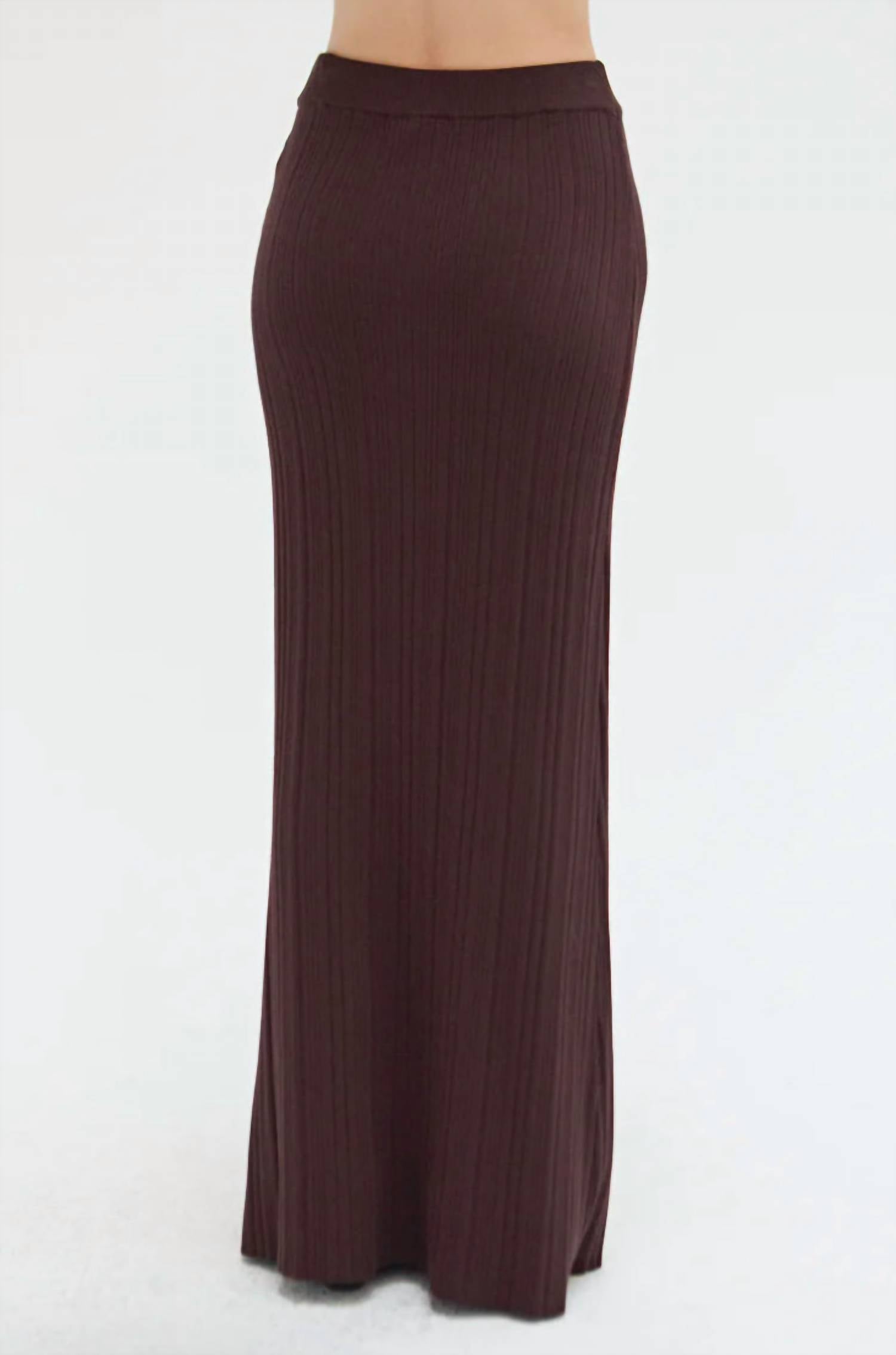 Crescent - Ribbed Knit Max Skirt