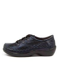 Ziera Women's Allsorts Shoe - Wide in navy swirl leather - women's sneaker - alternate view
