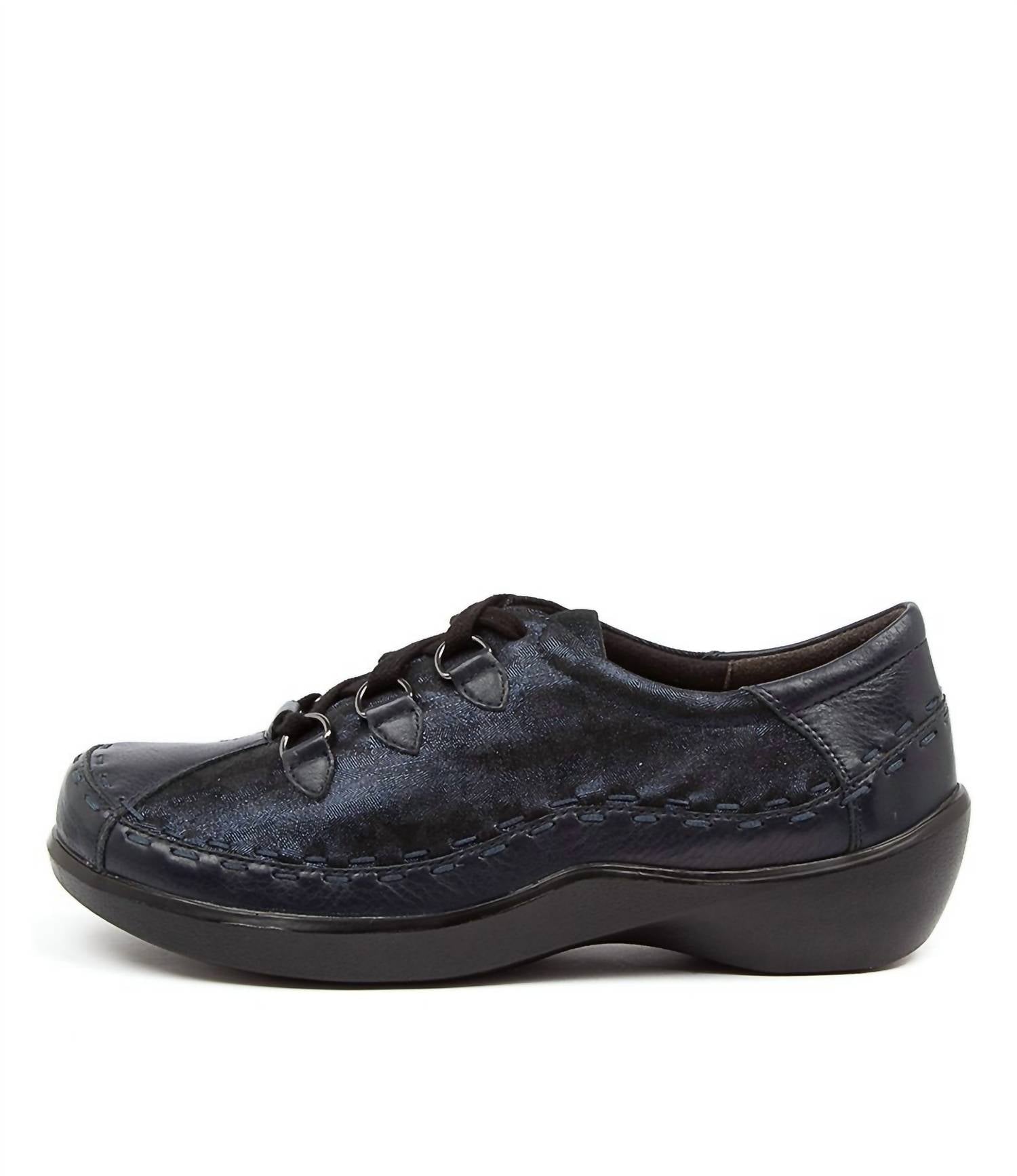 Ziera Women's Allsorts Shoe - Wide in navy swirl leather - women's sneaker - alternate view