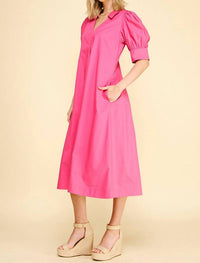 Pinch - Camille V Neck Pleated Dress