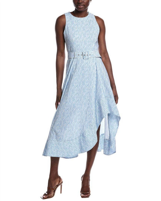 Fate - Belted Striped Sleeveless Midi Dress