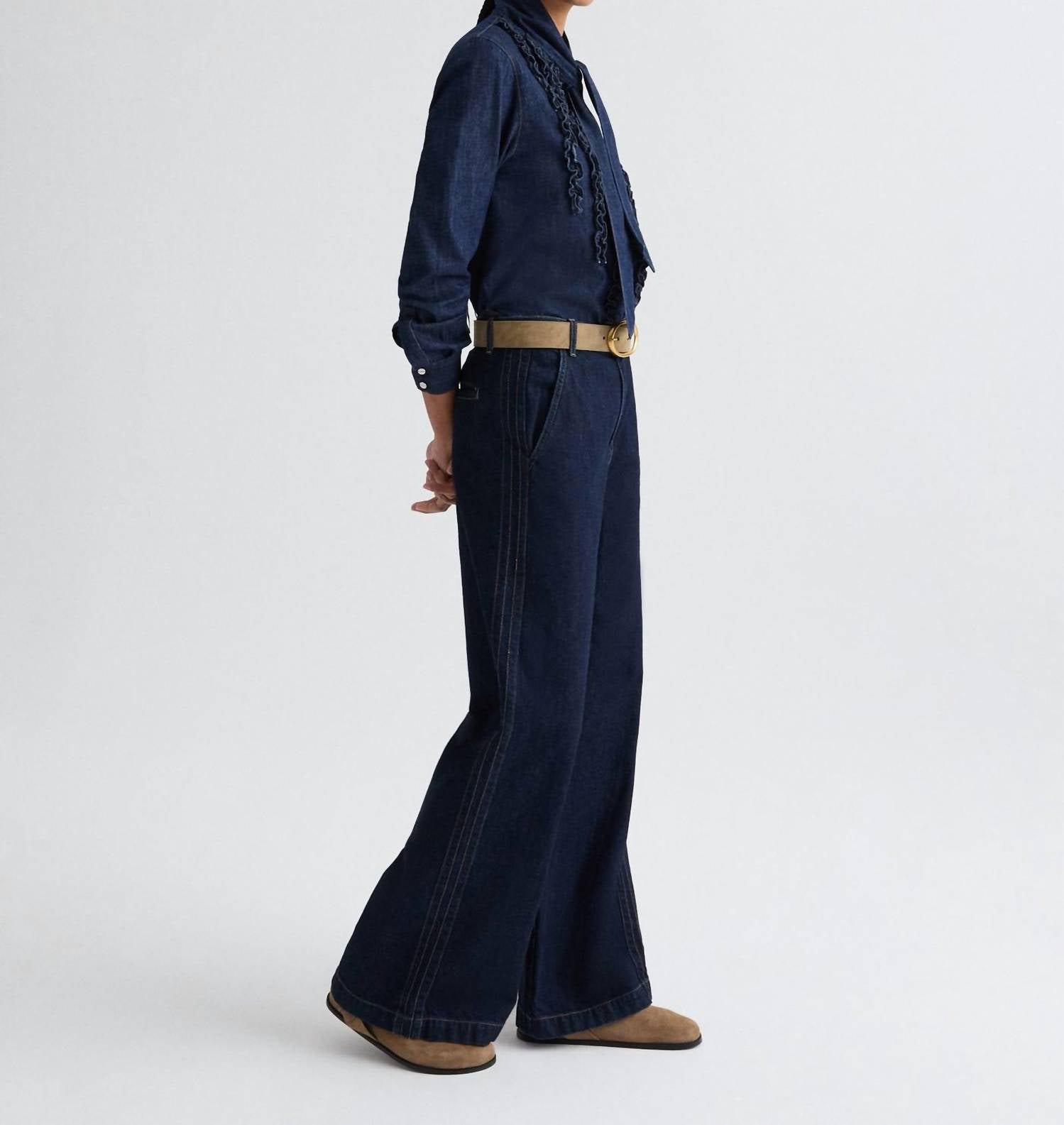 TWP Connor Shirt in indigo resin - women's blouse - view 4