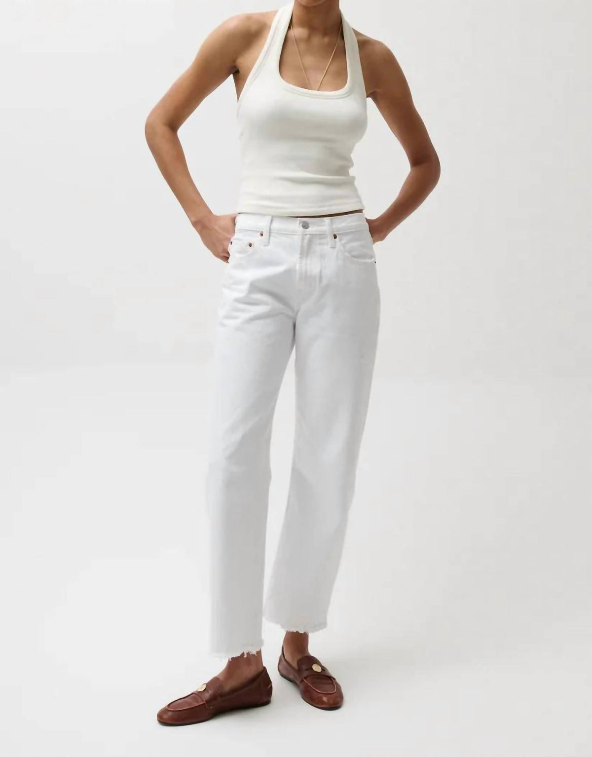 Pistola - Lexi Mid Rise Bowed Straight Jeans