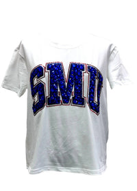 QUEEN OF SPARKLES Smu Jeweled Letter Tee in white - women's t-shirt - view 6