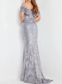 Jovani - Sequin Off Shoulder Gown