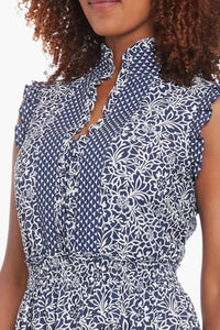 London Times - High Neck Multi Print Maxi Dress