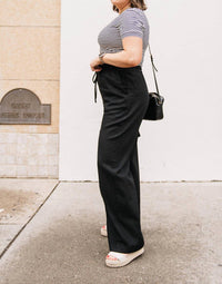 STEVE MADDEN Linen Blend Straight Leg Pants in black - women's pants - view 5