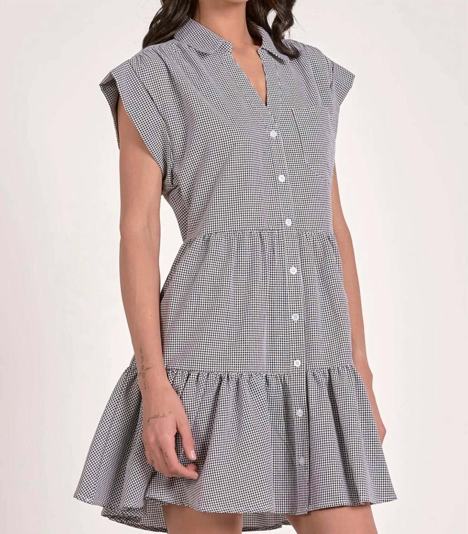 Elan - Cap Sleeve Seersucker Dress