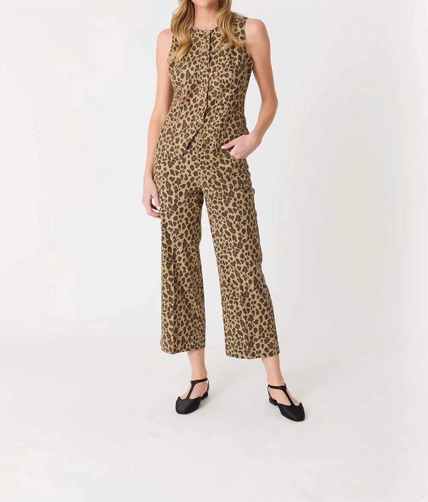 Level99 - Annabelle Leopard Print Crop Wide Leg Pant