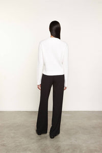 Enza Costa - POWDER CASHMERE CABLE KNITTED CREW SWEATER