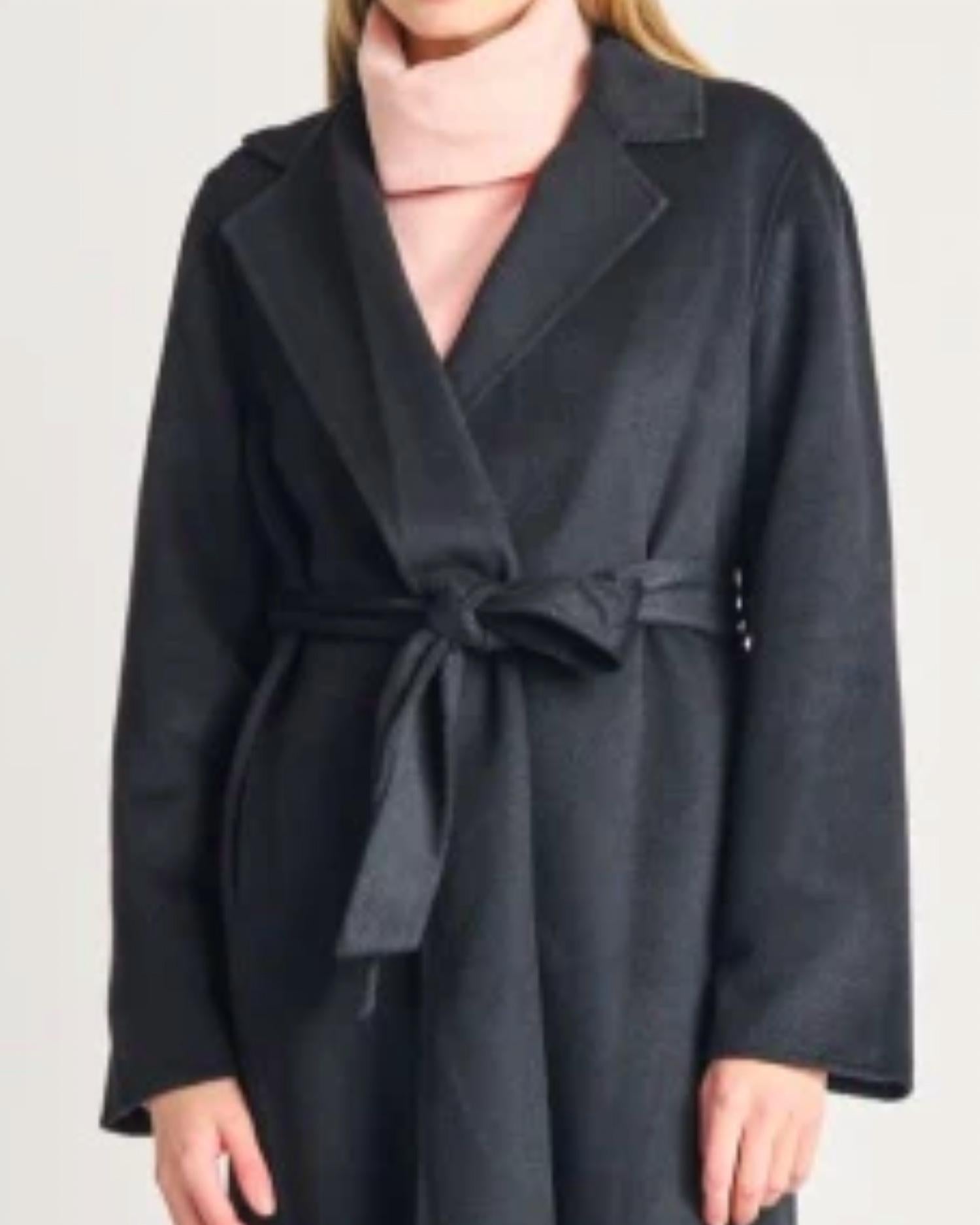 Black Tape - Longline Belted Coat