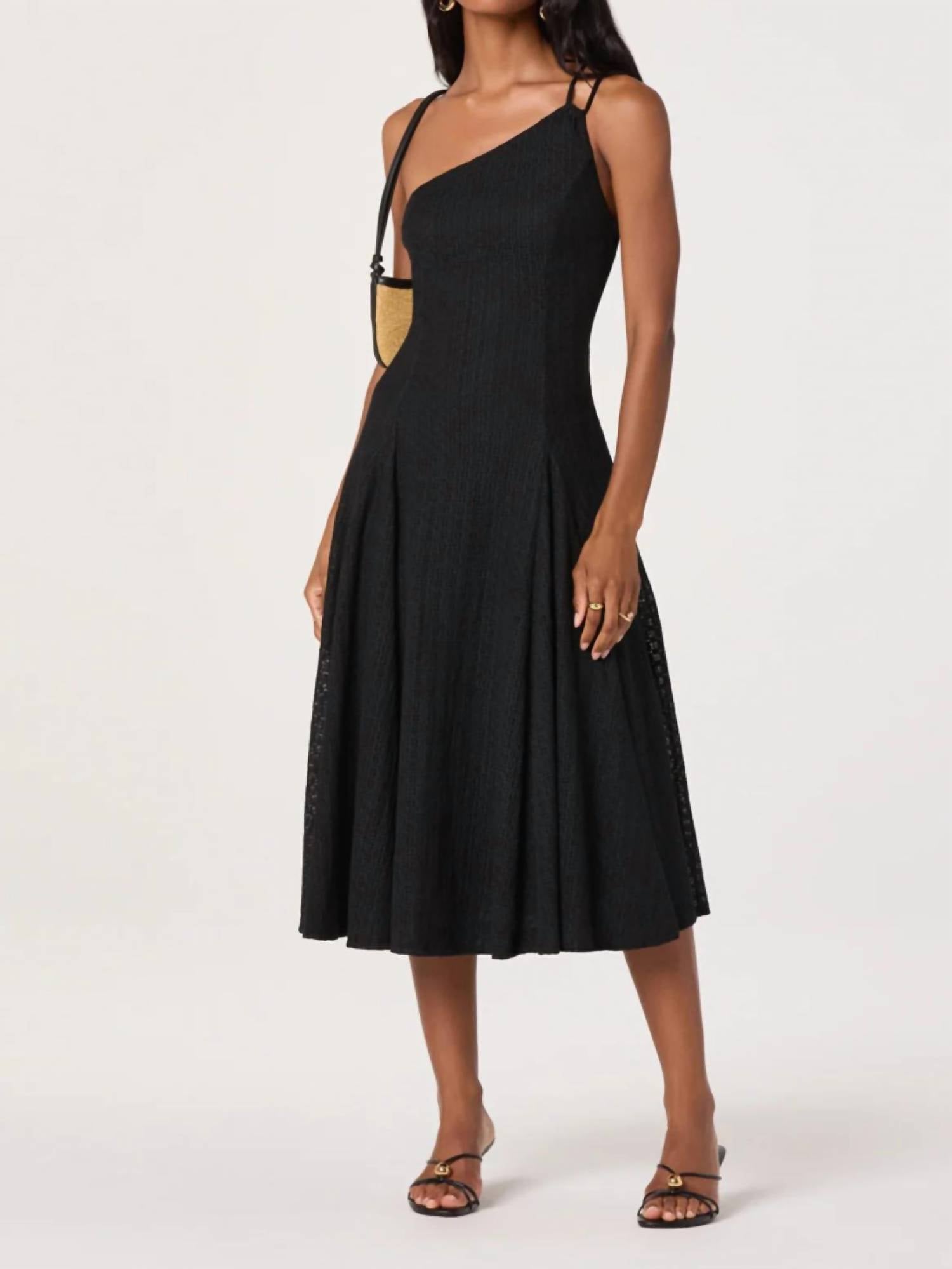 Astr - Nola One-shoulder Knit Midi Dress