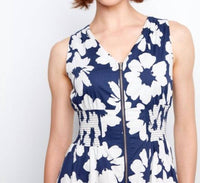 CHARLIE B Voile Printed Front Zip Mini Dress in dahlia - women's dress - view 6