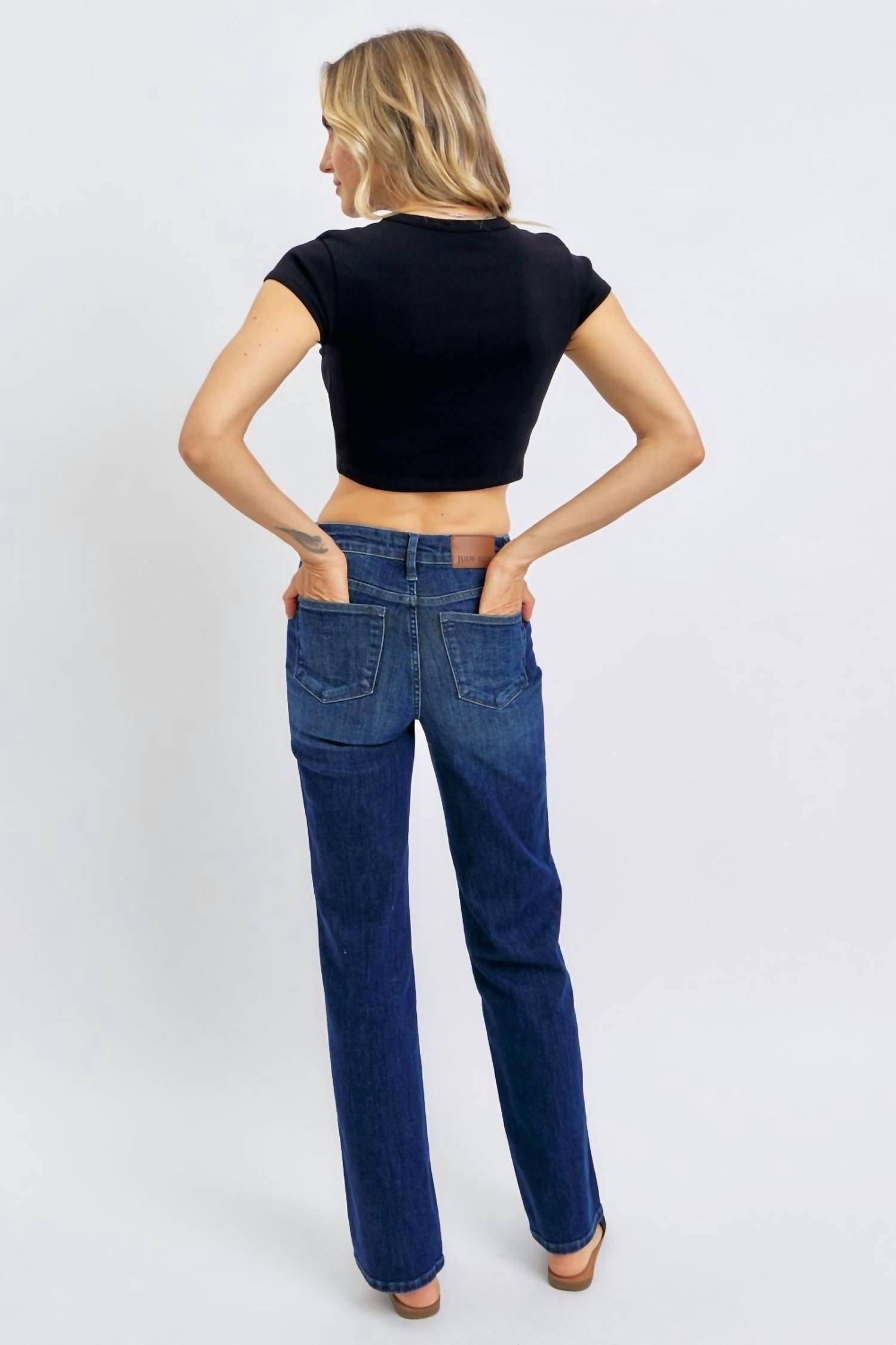 Judy Blue - Mid Rise Tummy Control Classic Straight Leg Jean