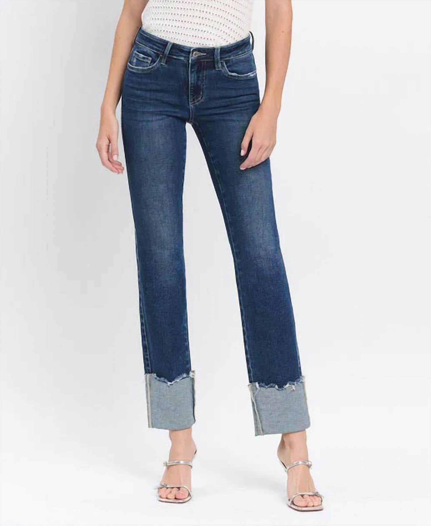 Lovervet - Overheard Mid Rise Cuffed Slim Straight Jeans