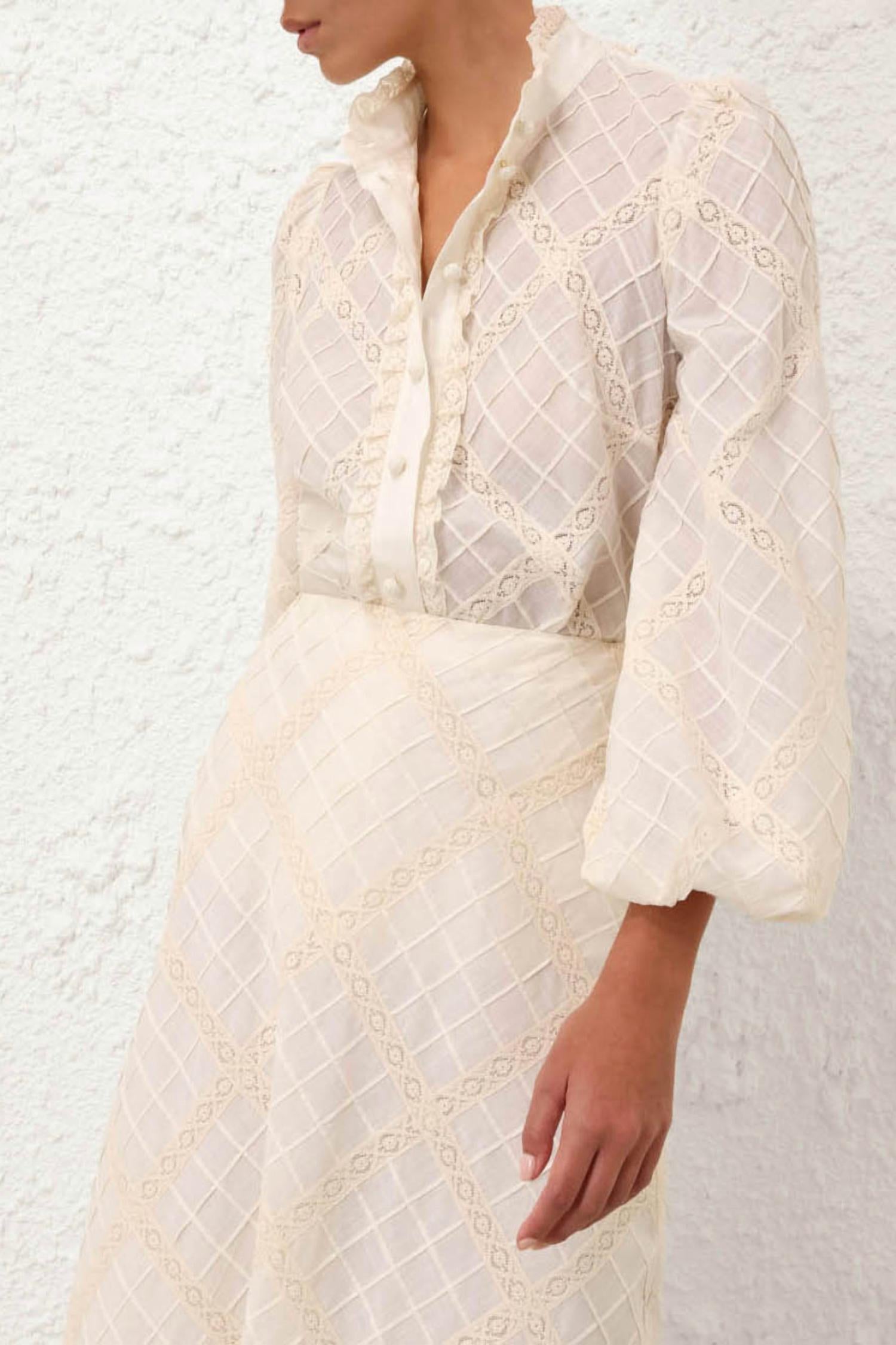 Zimmermann - Tallow Lace Trim Shirt