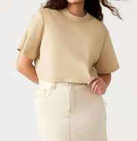 STEVE MADDEN Sunny Shirt Sleeve Top in khaki - women's blouse