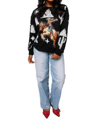 Queen Of Sparkles - Bucking Cowgirl Sweatshirt