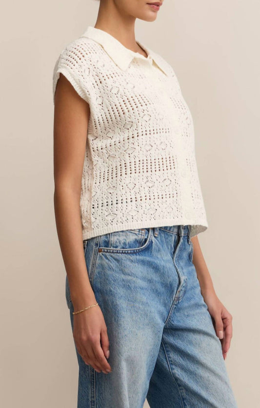 Z Supply - "rise Up" Button Front Collared Top