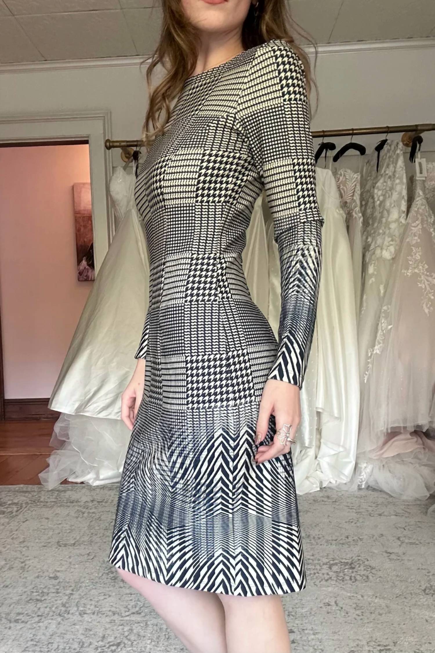 Isle Apparel - Long Sleeve Scuba Midi Dress