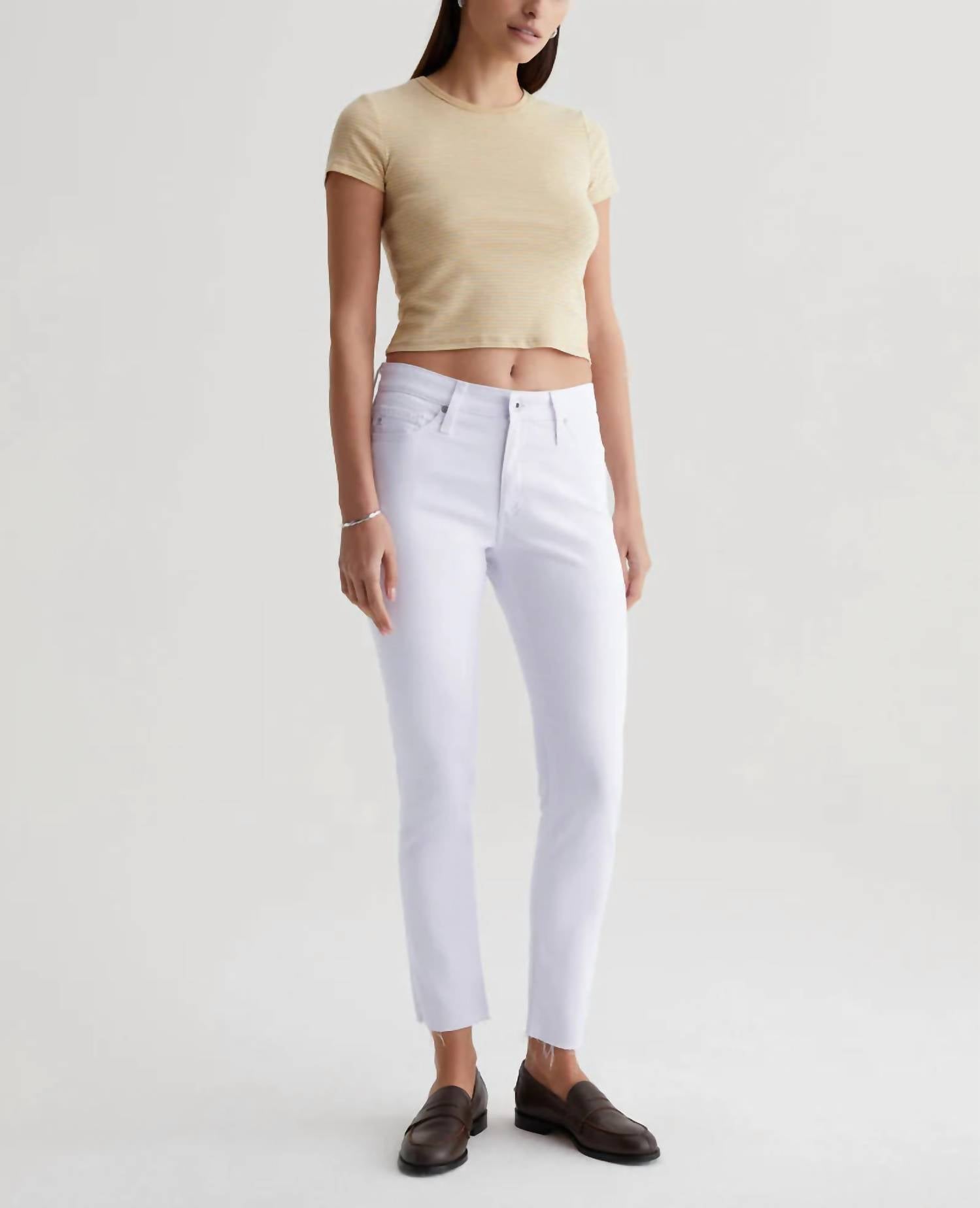 AG Jeans Farrah Skinny Ankle Jean in pearl white - women's jeans