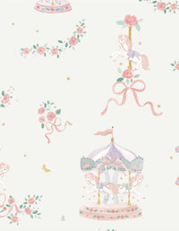 Angel Dear - Kids Carousel With Bows 2 Way Ruffle Back Zipper Footie