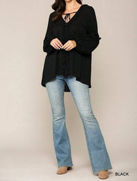 Gigio - Enna Textured Puff Sleeve Top
