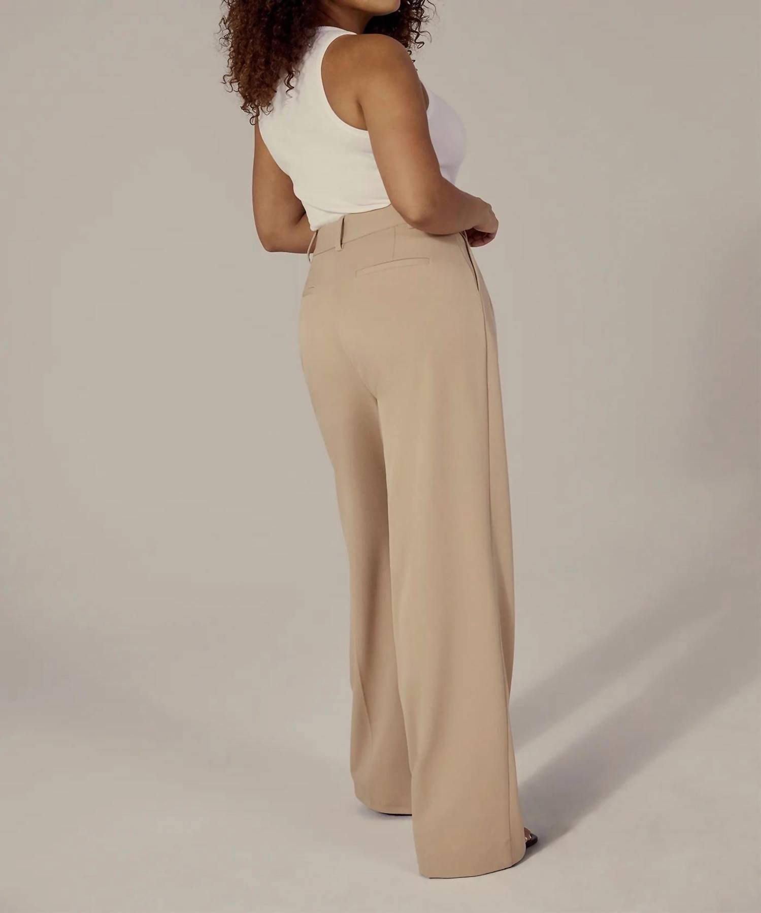 Favorite Daughter Favorite Wide Leg Pants in beige 1 - women's pants - alternate view