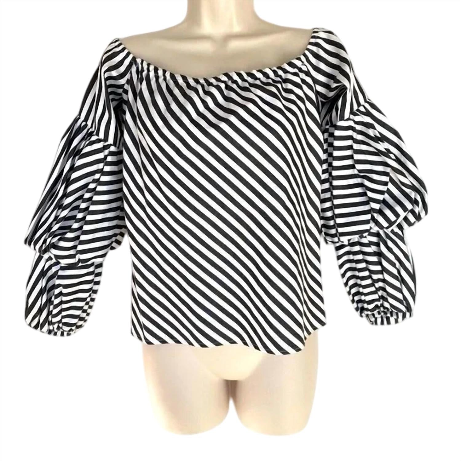 Petersyn - Lilly Off Shoulder Striped Blouse
