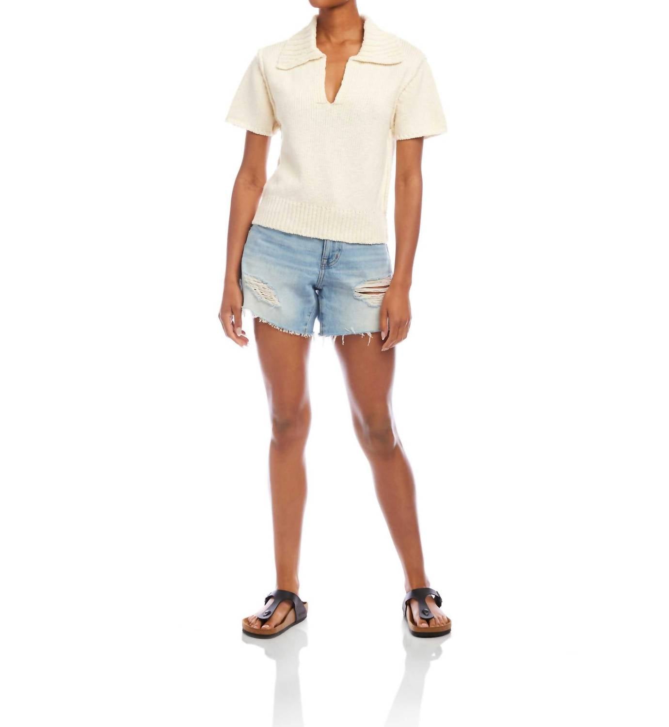Fifteen Twenty - Evie Knit Polo Top
