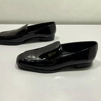 Massimo Dutti Men's Square Toe Patent Leather Loafers in black - men's loafer - alternate view