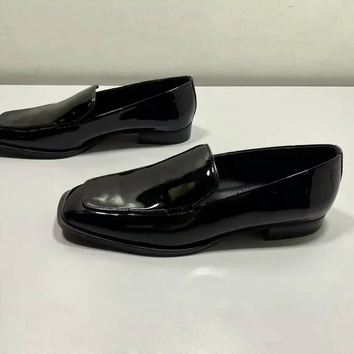 Massimo Dutti Men's Square Toe Patent Leather Loafers in black - men's loafer - alternate view