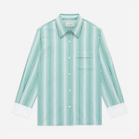 WE-AR4 Haze 70s-inspired Shirt in green stripe - women's long sleeve top - view 4