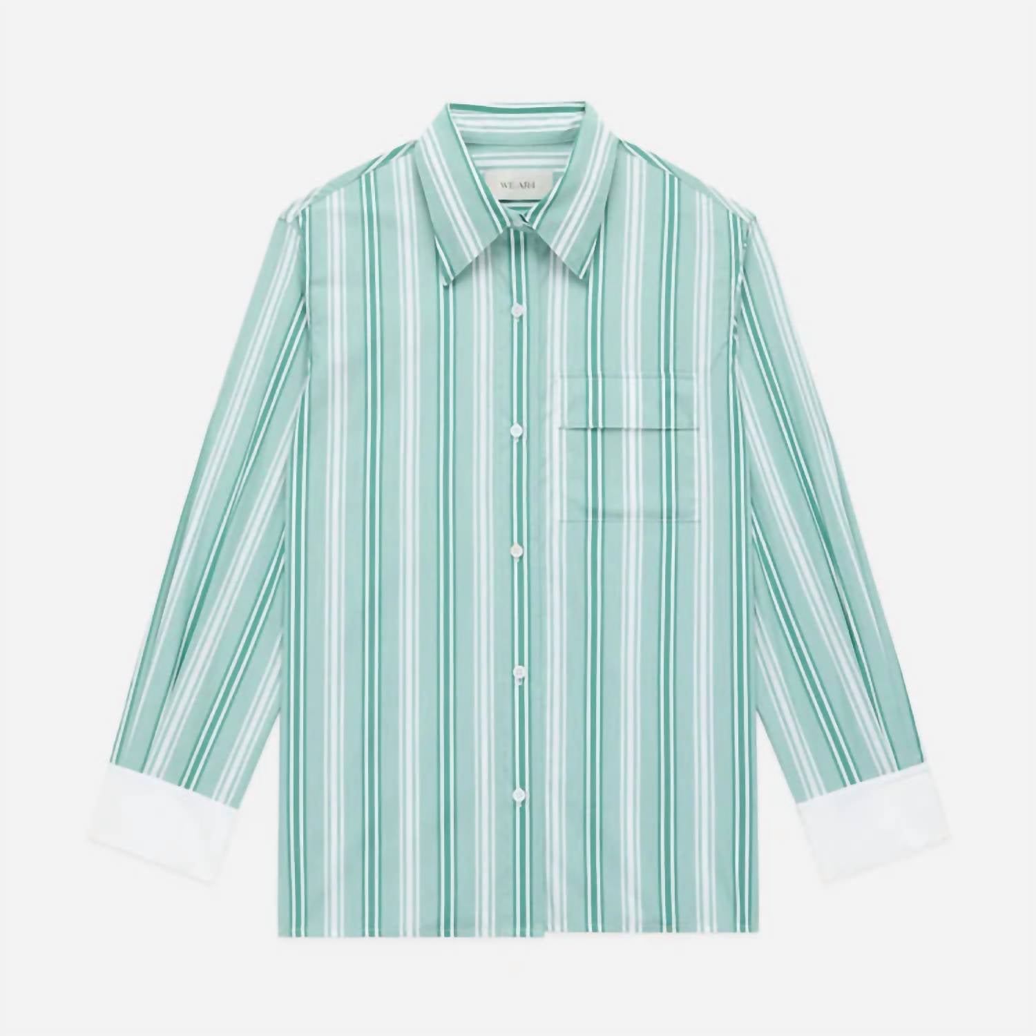 WE-AR4 Haze 70s-inspired Shirt in green stripe - women's long sleeve top - view 4