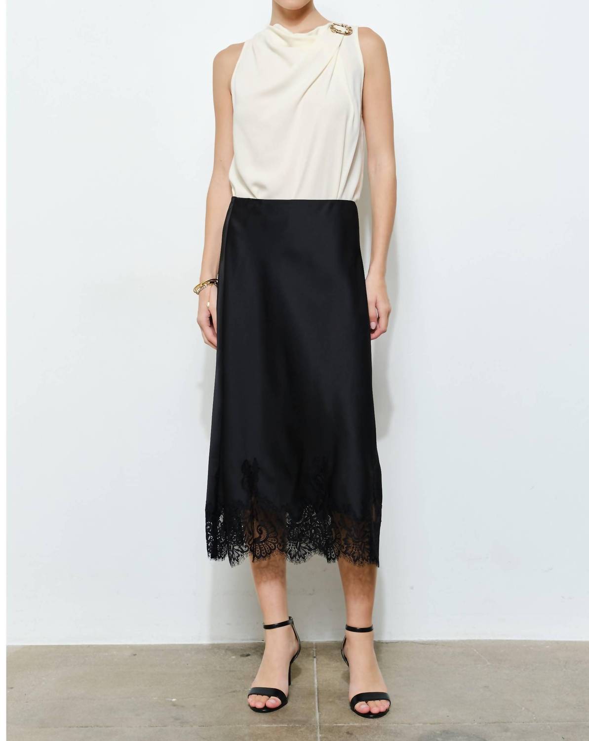 Ina Fashion - Lace Hem Midi Skirt