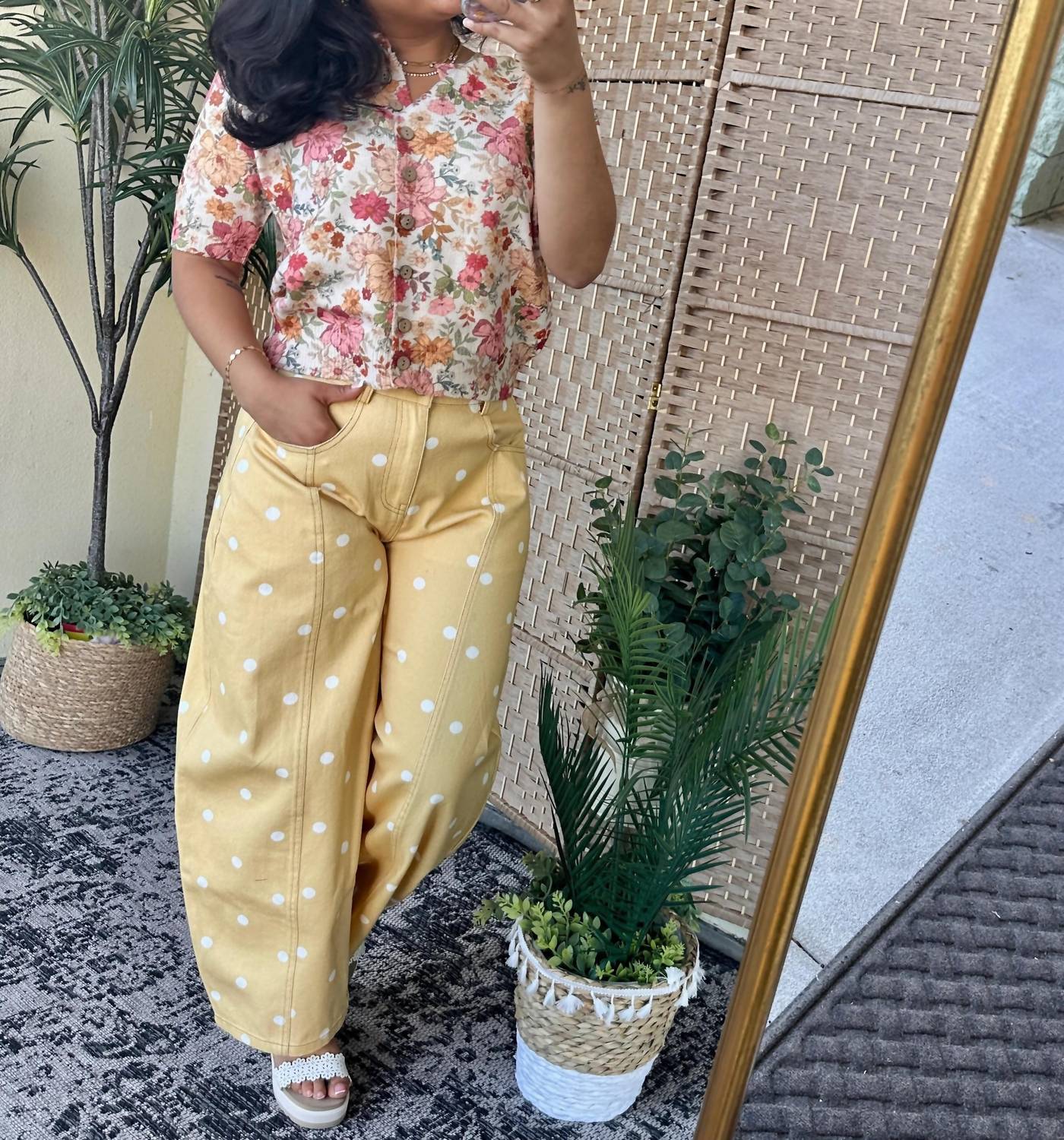Peach Love - Build Me Up Buttercup Gypsy Fit Dotted Pants
