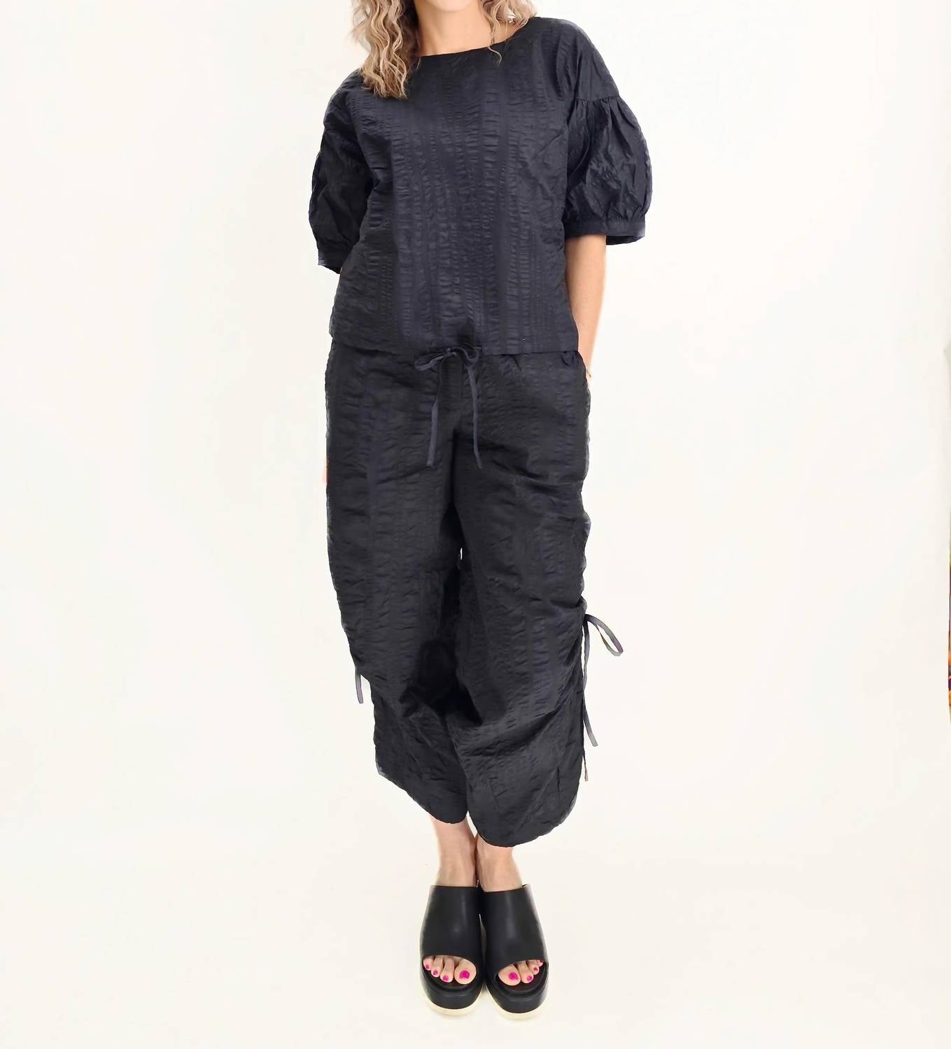Noen - Crinkle Flow Straight Leg Pants