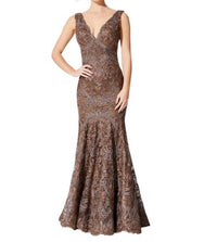 Ivonne D - Beaded Tulle V-neck Mermaid Gown