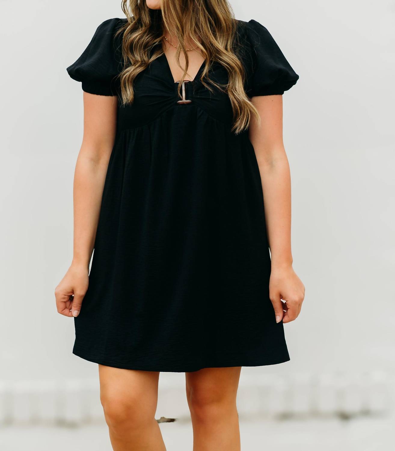 Joy Joy - V Neck Dress With Ring