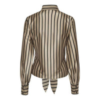 Karmamia Lee Shirt in tan stripe - women's blouse - alternate view