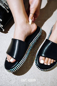Cape Robbin - Women's Damdam Studded Sole Flat Slide Sandals
